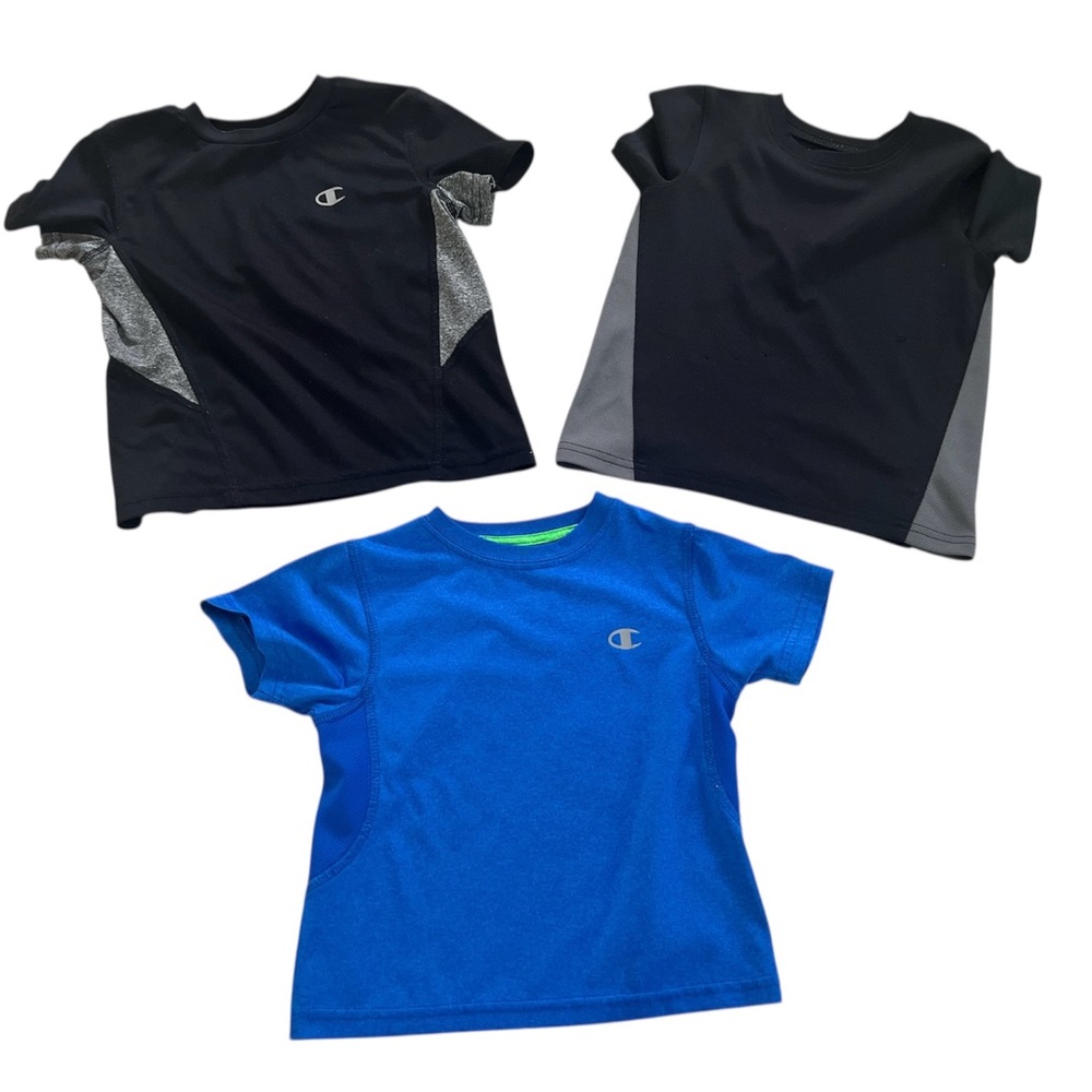 DriFit Kids' Active Short Sleeve T-Shirts - Black, Gray, and Blue - 4T
